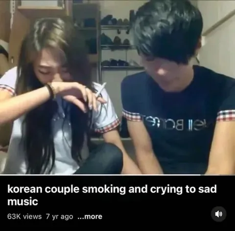 Korean Couple Crying and Smoking