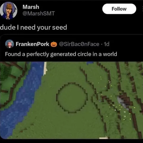 Perfectly Generated Circle in Minecraft