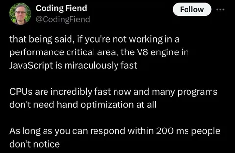JavaScript Is Miraculously Fast