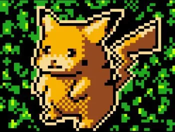 Пикachu в пиксельном лесу