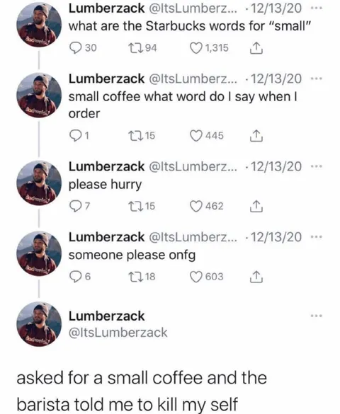 Starbucks Small Coffee Meltdown