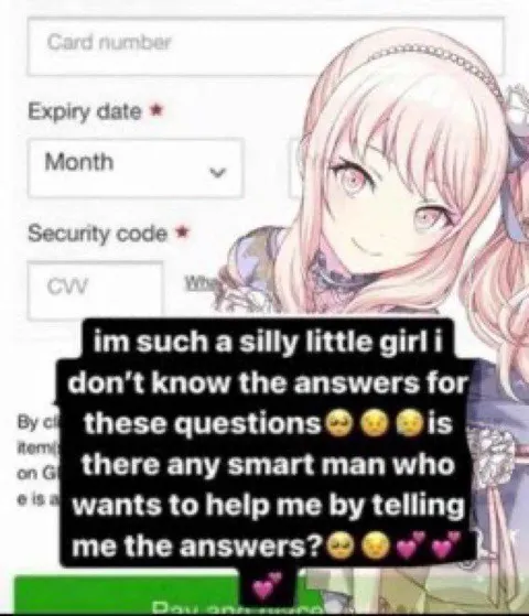 Silly Girl Asks for Card Answers