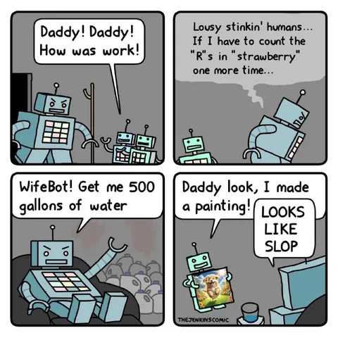 Robot Family Painting Joke