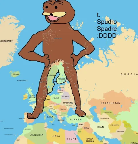 Giant Frog Over Europe