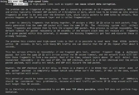 The NFS UDP Silent Corruption Myth