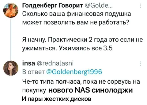 Финансовая подушка на NAS