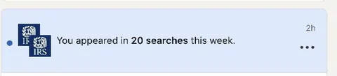 You appeared in 20 searches