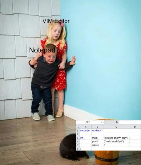 Vim Editor Versus Notepad