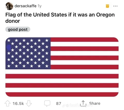 United States Flag as an Oregon Donor