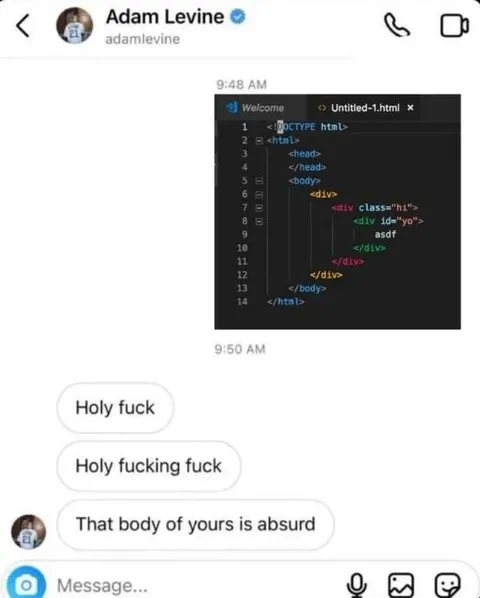 Adam Levine Flirts With HTML Code
