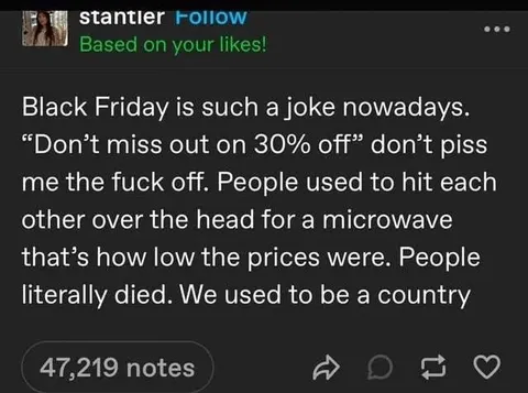 Black Friday Used to Be Savage