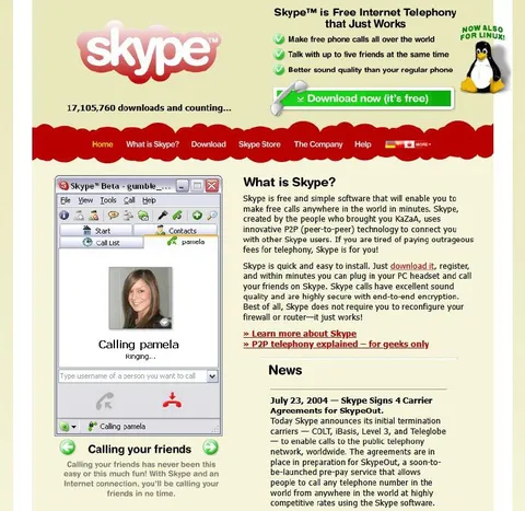 Skype in July 2004
