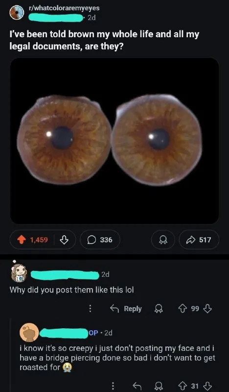 Brown Eyes Questioned by Documents
