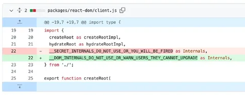 React Internal Secret Renamed