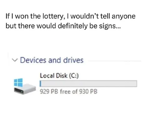 Lottery Winnings on the C Drive