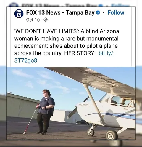 Blind Woman Pilots a Plane