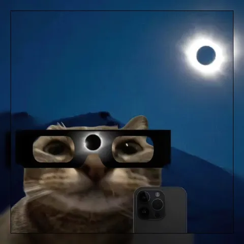 Кот смотрит на затмение