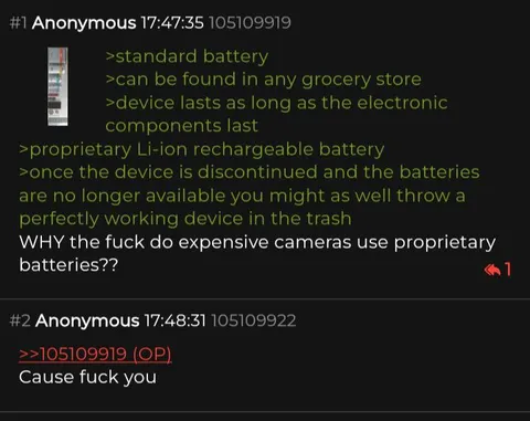 Proprietary Camera Battery Rant