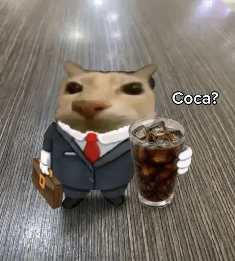 Suit Cat Offers Coca-Cola