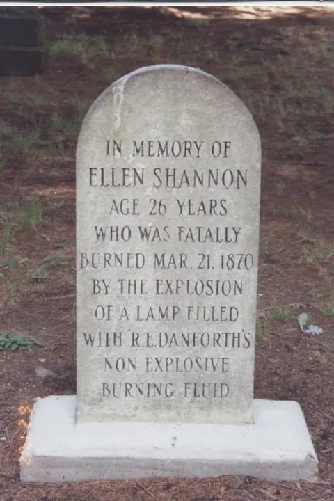 Non-Explosive Burning Fluid Gravestone