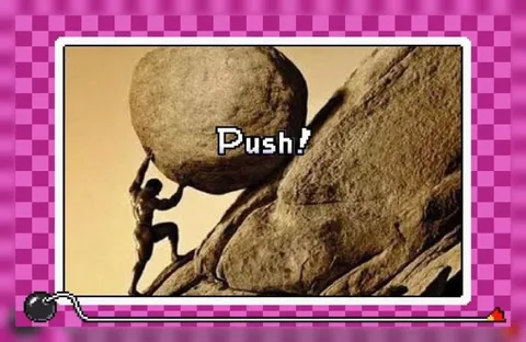 Sisyphus Pushes the Boulder