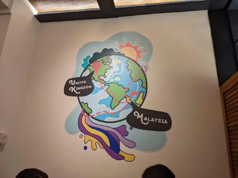 United Kingdom Malaysia Globe Mural