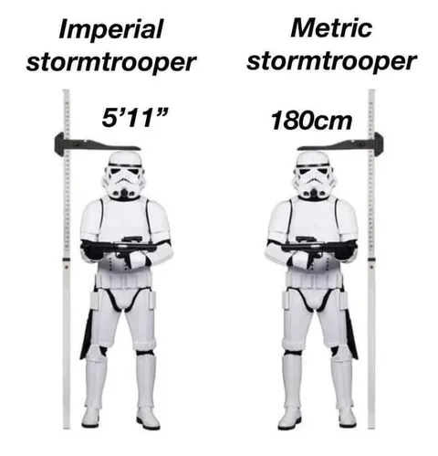 Imperial vs Metric Stormtrooper