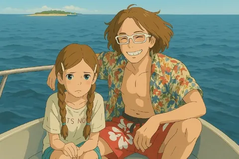 Girl and Man on a Boat