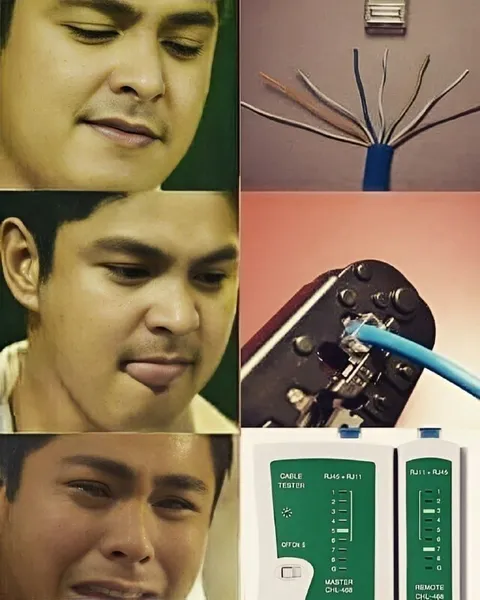 Man Tests the Cable Tester