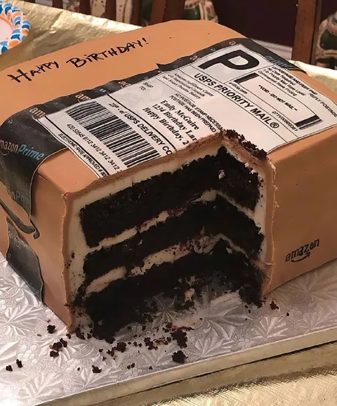 Birthday Cake in a Priority Mail Box