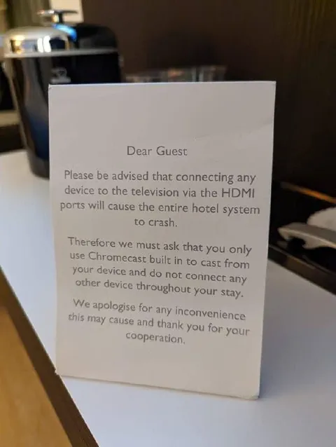 Hotel HDMI System Crash