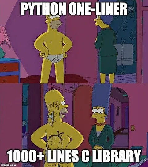 Python One-Liner vs C Library