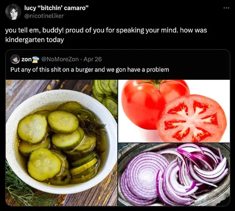 Pickles on a Burger Problem