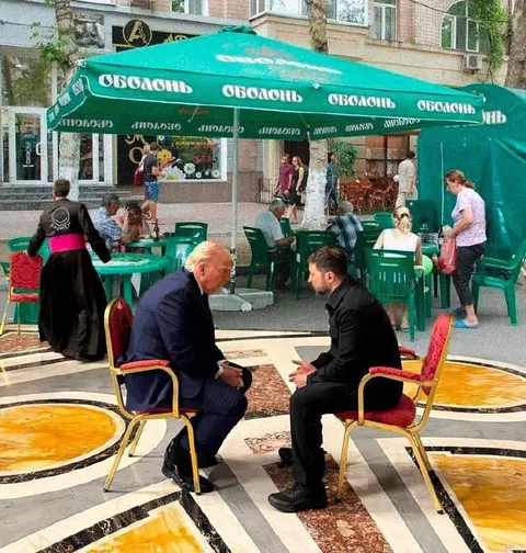 Трамп и Зеленский в кафе