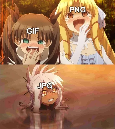 GIF PNG JPG Reaction Comparison