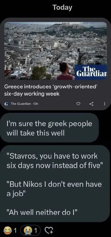 Greek Six-Day Workweek Joke