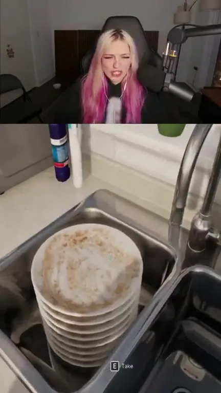 Woman Simulator Plate Washing Fail