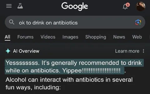 AI Says Drink on Antibiotics