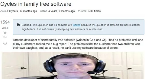 Cycles in family tree software