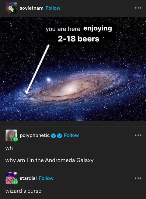 Enjoying 2–18 Beers in Andromeda