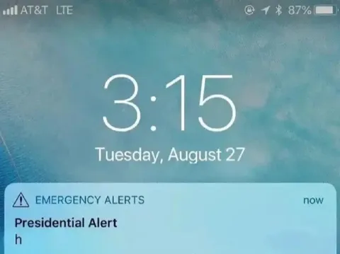 Presidential Alert Says h