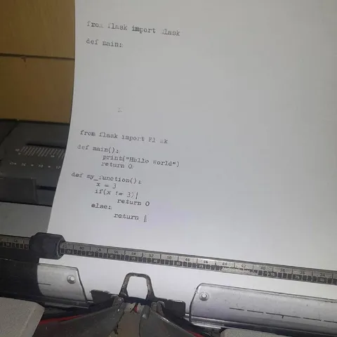 Broken Python Code on Typewriter