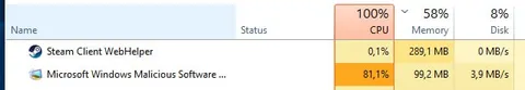 Windows Malicious Software Uses 81% CPU