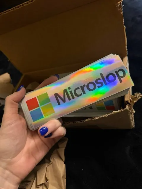 Microslop Holographic Stickers