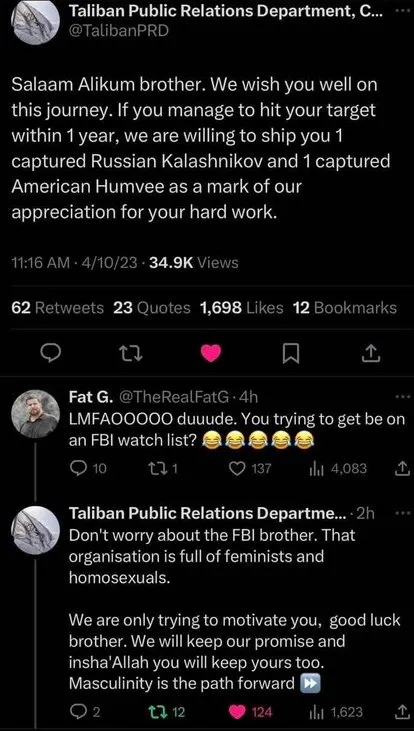 Taliban Motivation Tweet Thread