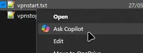 Ask Copilot context menu