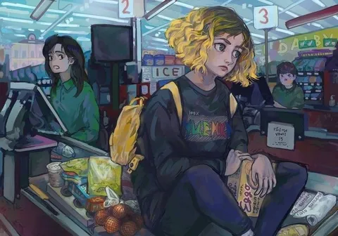 Girl Shopping at the Supermarket