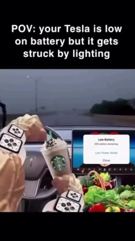 Tesla Gets Struck by Lighting