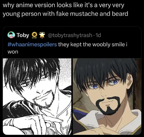 Anime Fake Mustache Comparison