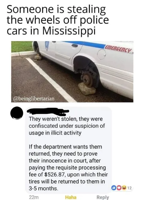 Police Car Wheels Confiscated